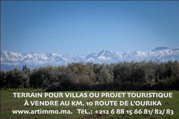 Terrain titré de 2 ha idéale pr projet de villas sr la Rte d Ourika