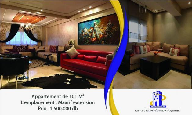 Chic appartement de 101 m2 à Maarif